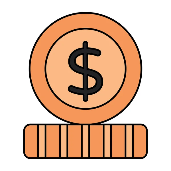 Premium Download Icon Dollar Coins — Stock Vector