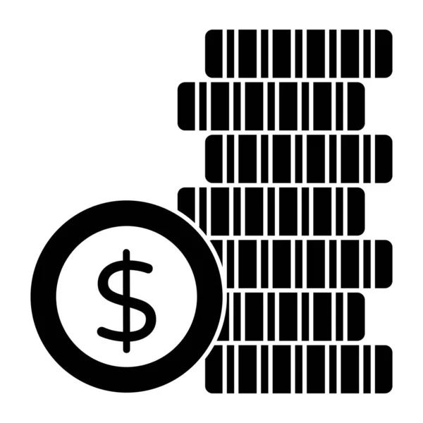 Icono Diseño Monedas Dólar — Vector de stock