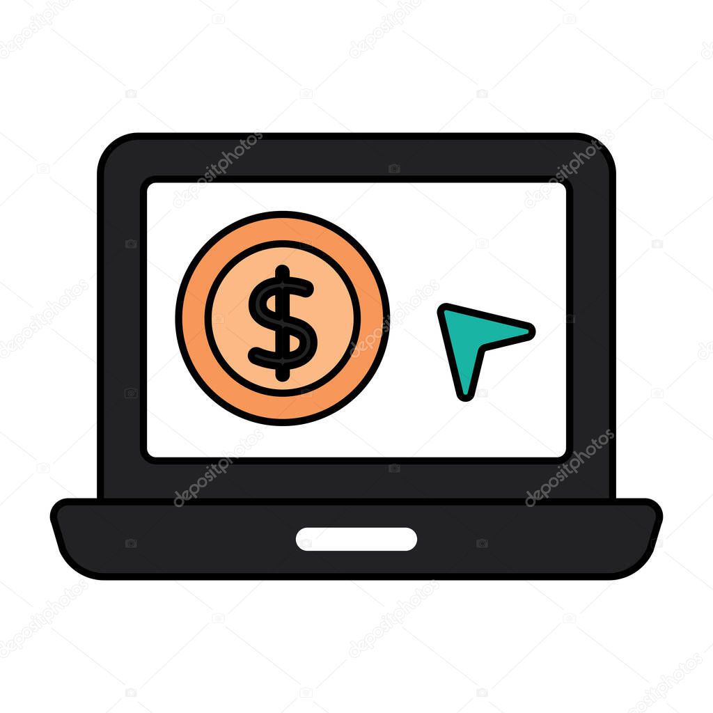 Conceptual flat design icon of pay per click