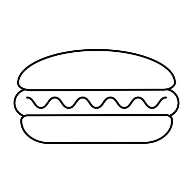 Sosisli burgerin modern tasarım ikonu