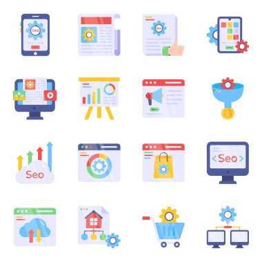 İş ve Web Düz Simgeleri Paketi