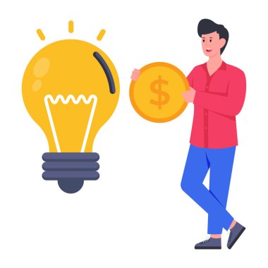 Finansal fikrin düz tasarım çizimi