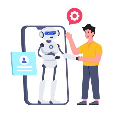 Robot desteğinin düzenlenebilir tasarım simgesi