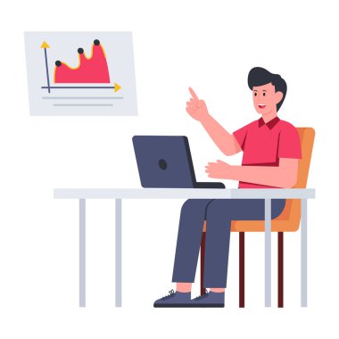 Veri analizinin düzenlenebilir tasarım illüstrasyonu