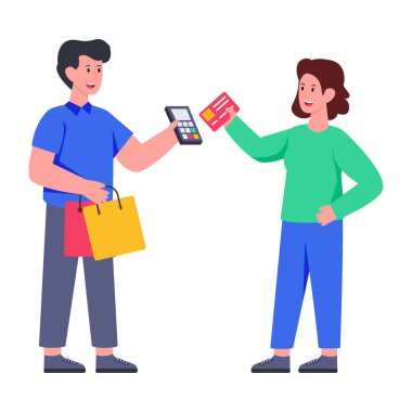 Kart ödemesinin düzenlenebilir tasarım illüstrasyonu