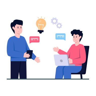 Fikir oluşturma illüstrasyonu, düzenlenebilir vektör