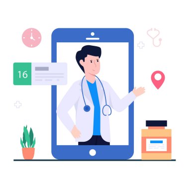 Gezici doktor danışmanlığının son moda vektör tasarımı