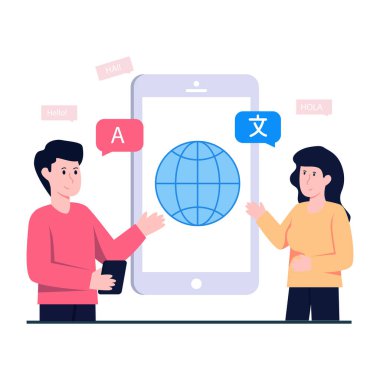 Dil çevirisinin premimium indirme simgesi