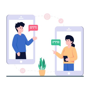 Mobil görüntülü sohbetin modern tasarım simgesi