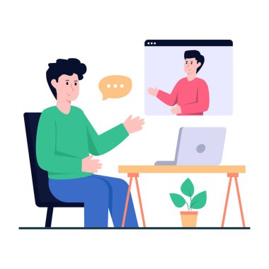 Çevrimiçi sohbetin renkli tasarım çizimi