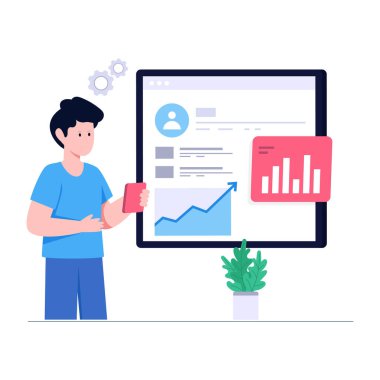 İş sunumunun eşsiz tasarım çizimi