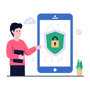 Düz dizaynlı güvenli giriş çizimi