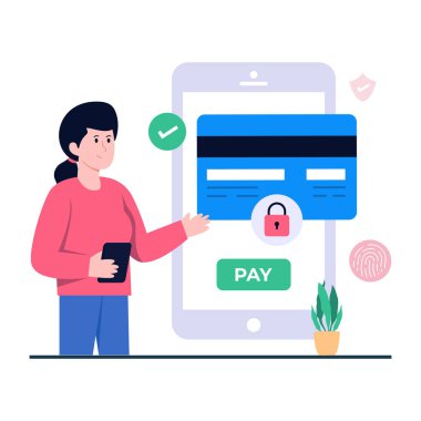 Düz dizaynlı güvenli giriş çizimi