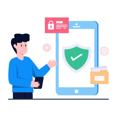 Düz dizaynlı güvenli giriş çizimi