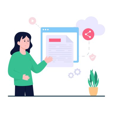 Bulut paylaşımının düzenlenebilir tasarım çizimi