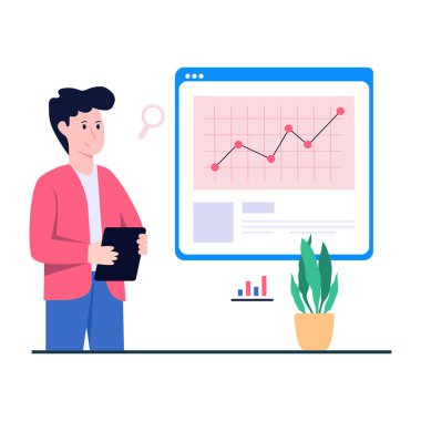 Trendy vector design of web statistics