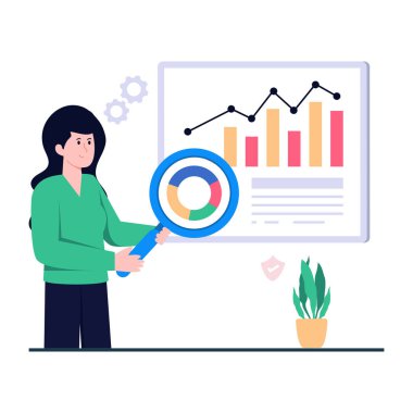 Trendy vector design of web statistics