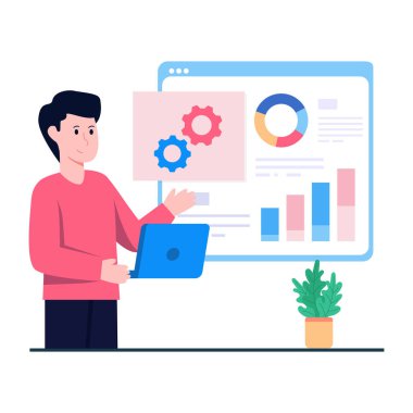 Trendy vector design of web statistics