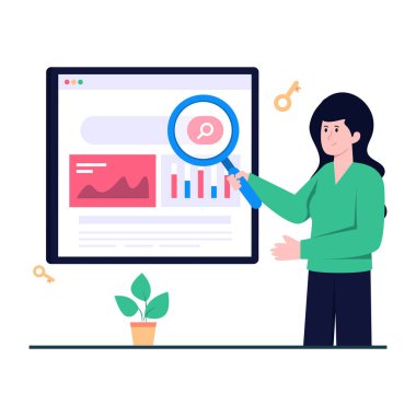 Trendy vector design of web statistics