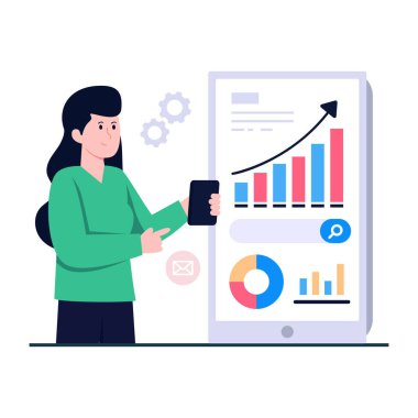 Trendy vector design of web statistics