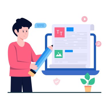 Yazı yazma çizimi, düzenlenebilir vektör