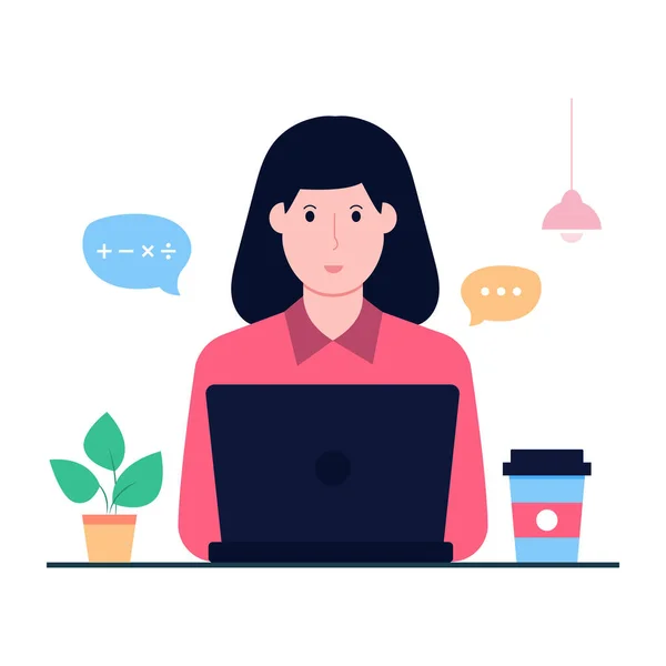 Unieke Design Illustratie Van Online Chat — Stockvector