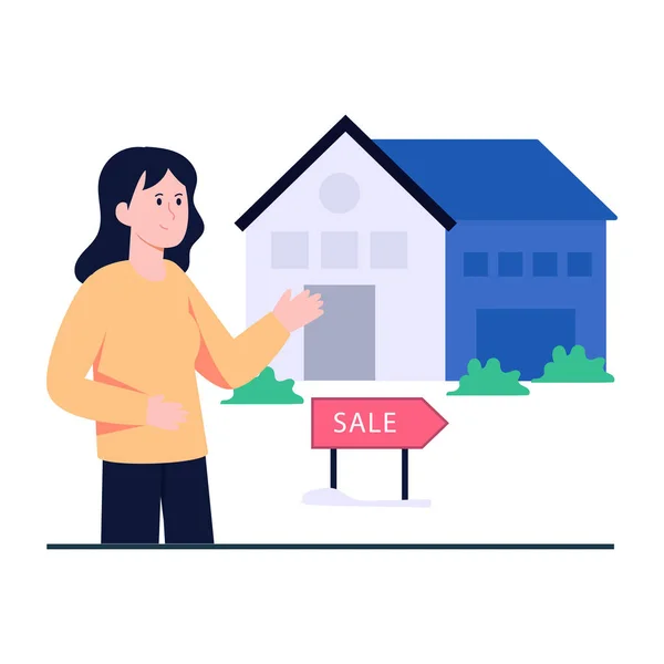 Home Sale Icon Flat Design — Stock Vector