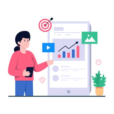 Mobil iş hedefinin trend vektör tasarımı