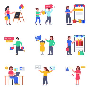 Alışveriş ve Ticaret Flat Resimleri Paketi