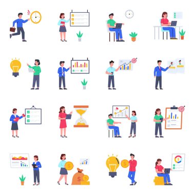 İş Yönetimi Düz Çizimler Paketi