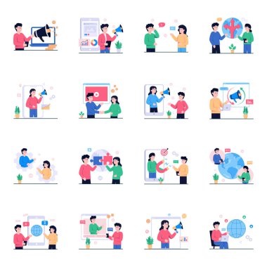 Sayısal Pazarlama Düz Çizimler Paketi