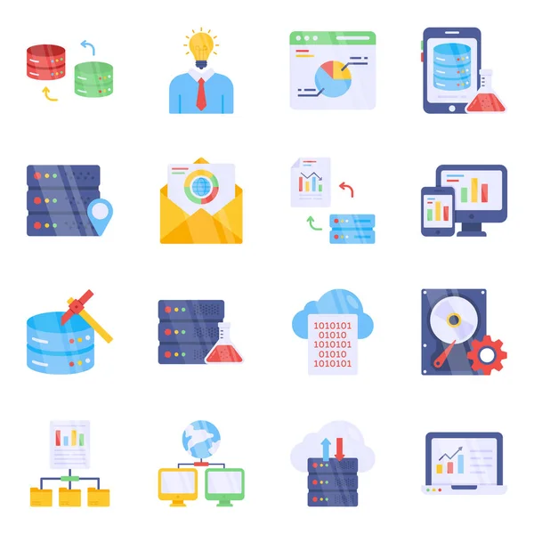 Pack Data Science Flat Icons — Stockvector