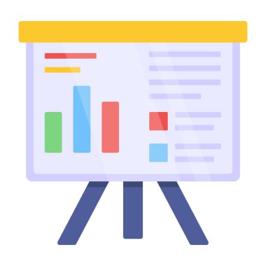 İş sunumunun düz tasarım simgesi