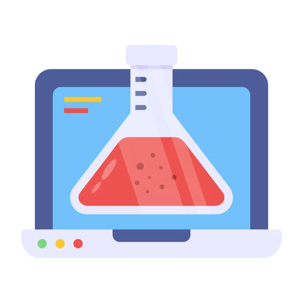 Ikona Plochého Designu Online Chemie — Stockový vektor