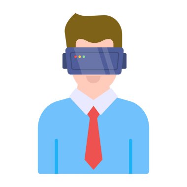 Sanal gerçeklik kulaklığının düz tasarım simgesi