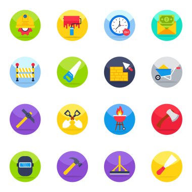 İşçi Bayramı Etkinlik Düz Simgeleri Paketi