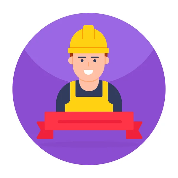 Avatar Wearing Hard Hat Icon Labour — Stock Vector