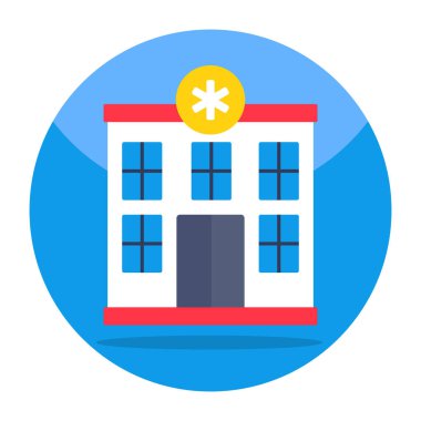 Hastanenin düzenlenebilir tasarım ikonu, acil tıp merkezi