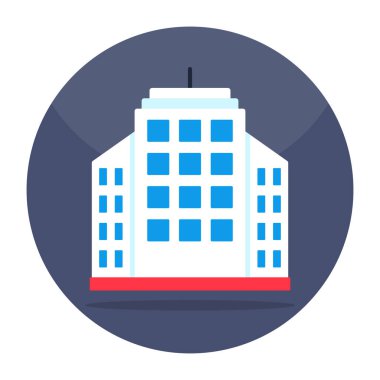 Şehir binasının renkli tasarım simgesi