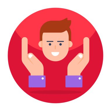 Avatarın içinde ellerde, çalışan bakımının simgesi