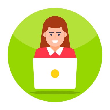 Laptop kullanıcısının modern tasarım simgesi