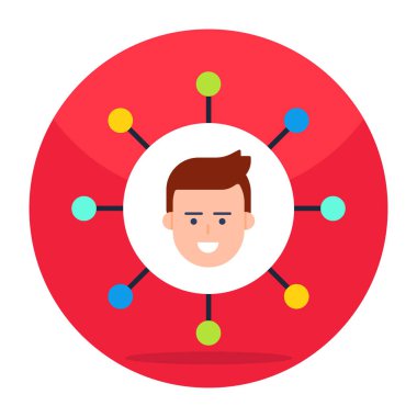 Avatar kullanıcı ağı konseptini sembolize eden düğümlerle bağlantılı