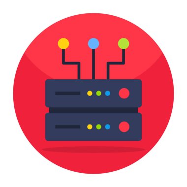 Sunucu ağının düz tasarım simgesi