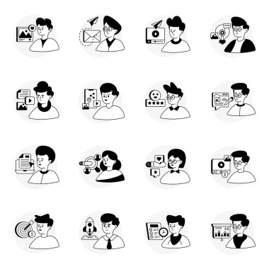Pack of Business Glyph Line Icons
