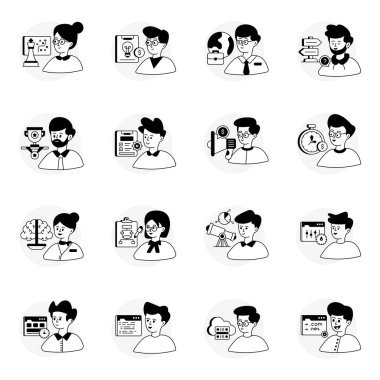 Pack of Business and Marketing Glyph Line Icons