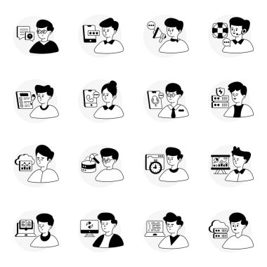 Pack of Business and Data Glyph Line Icons