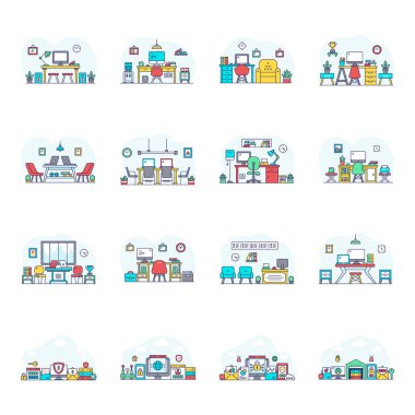 Pack of Office Flat Illustrations