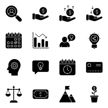 Pack of Finance and Infographic Solid Icons