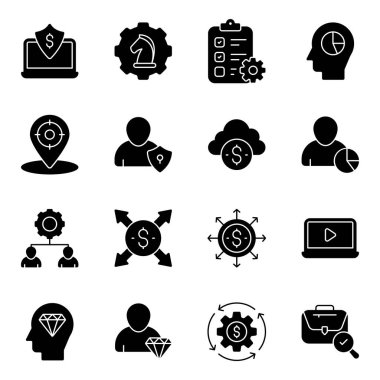 Pack of Finance and Marketing Solid Icons