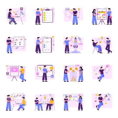 İş ve Yönetim Düz Çizimler Paketi